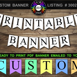 BANNER PDF imprimible - PERSONALIZADO / Banner de letra del alfabeto imprimible / Banner de cola de golondrina imprimible / Banner imprimible A-Z / Banner de cumpleaños