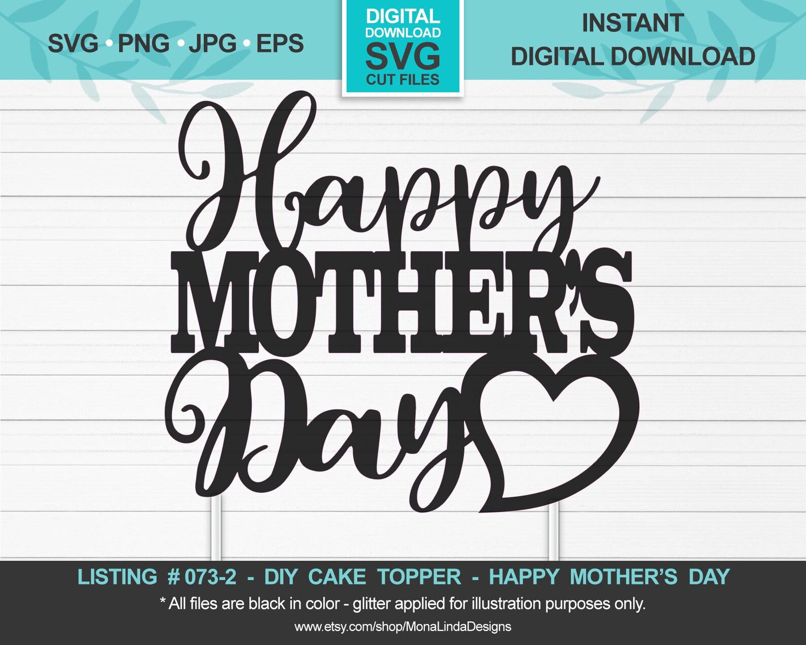 Happy Mother's Day SVG Cake Topper Mother's Day svg | Etsy