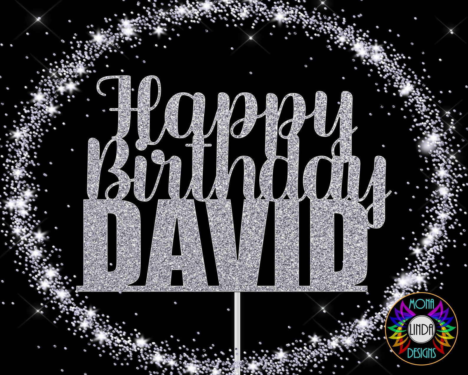 Happy Birthday David SVG Cake Topper Custom Birthday cut Etsy