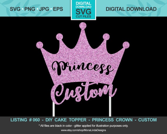 Download Custom Princess Cake Topper Svg Custom Cupcake Cake Topper Etsy