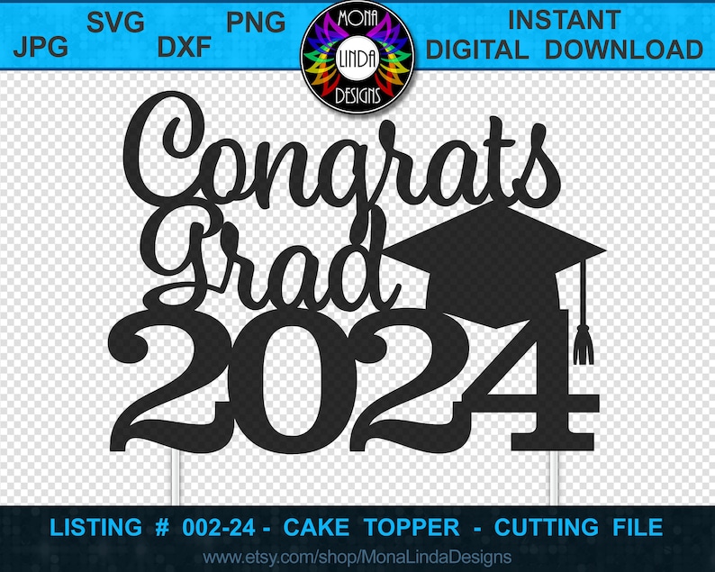 Cake Topper Congrats Grad 2024 SVG Datei Abitur 2024 Cut Etsy Österreich