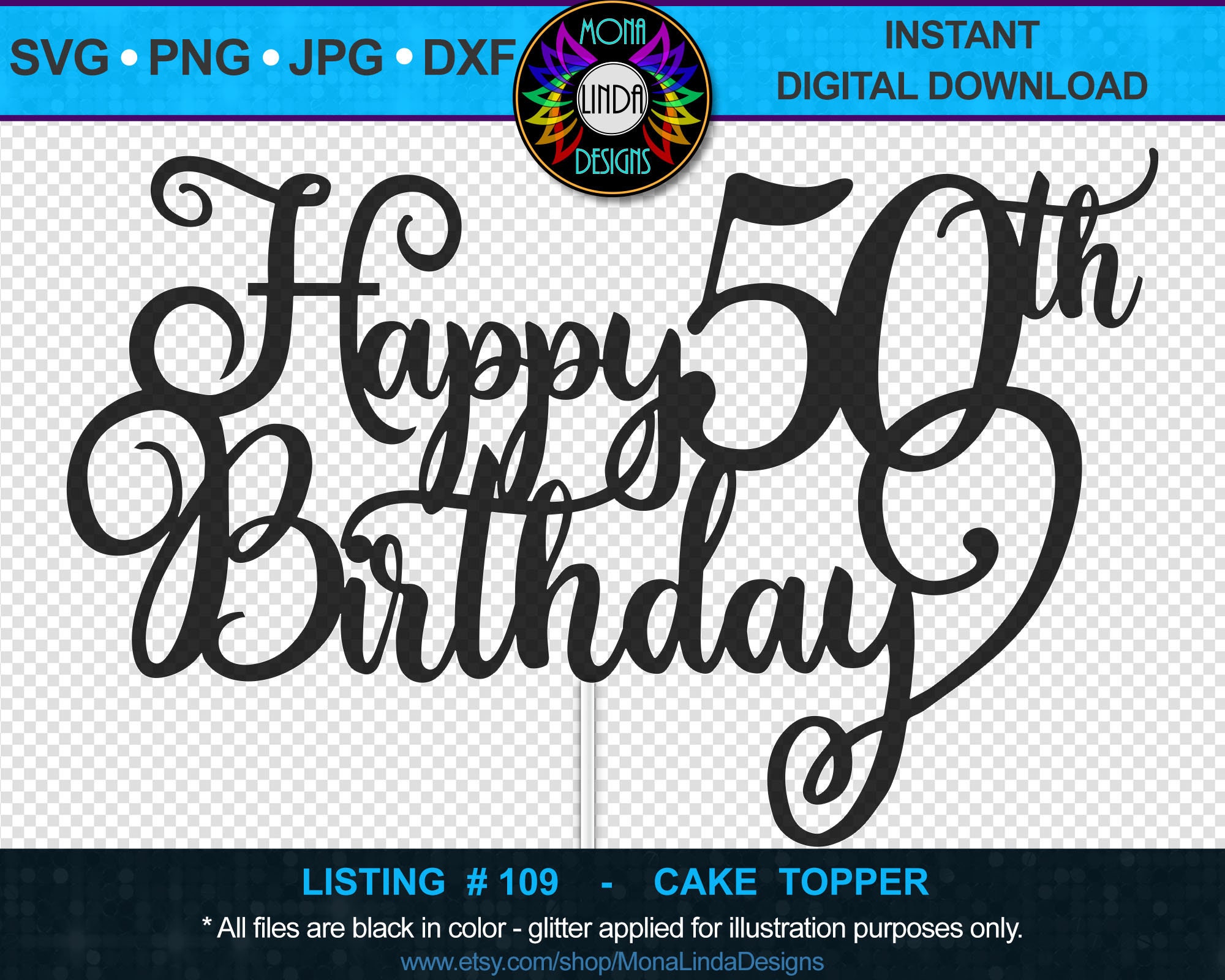 Download Happy 50th Birthday SVG Cake Topper Birthday svg cut file ...