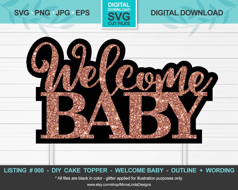 Download Welcome Baby Outline SVG Cake and Cupcake Topper Baby | Etsy