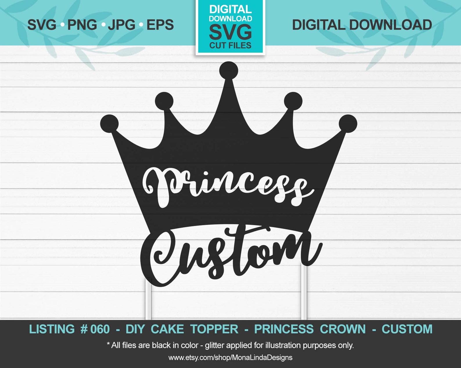 CUSTOM Princess Cake Topper SVG Custom Cupcake/Cake Topper ...