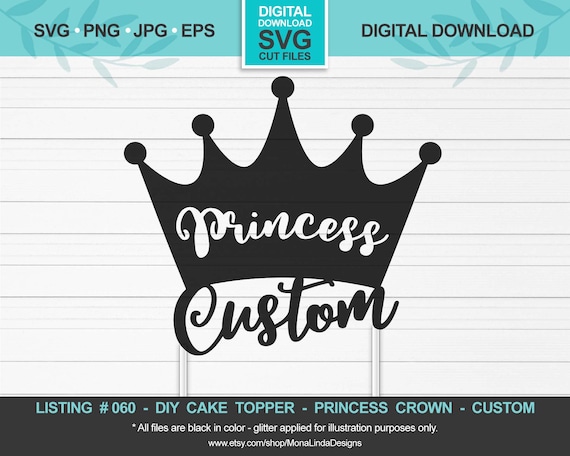 Download Custom Princess Cake Topper Svg Custom Cupcake Cake Topper Etsy