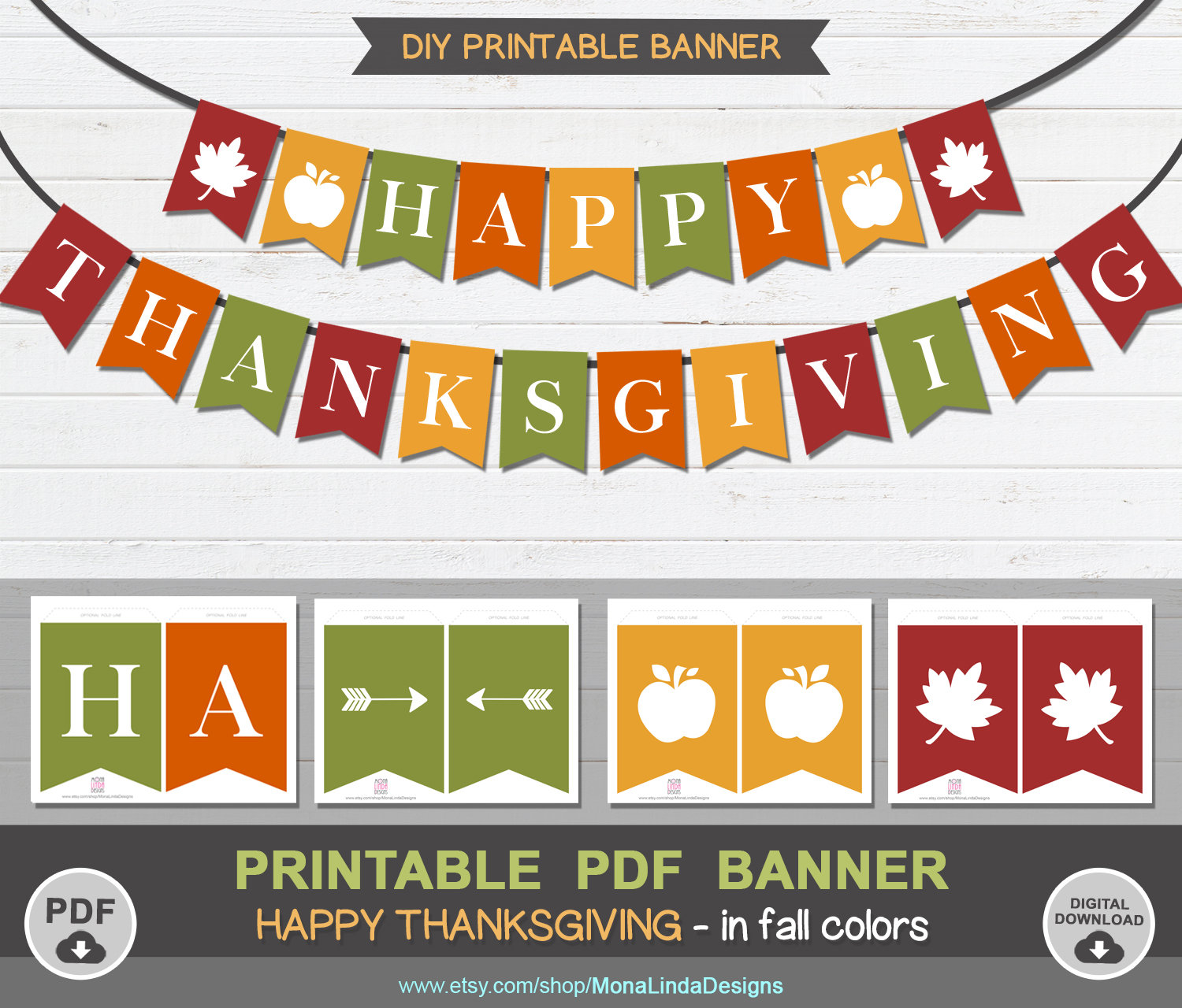 happy thanksgiving printable pdf banner,fall banner,printable