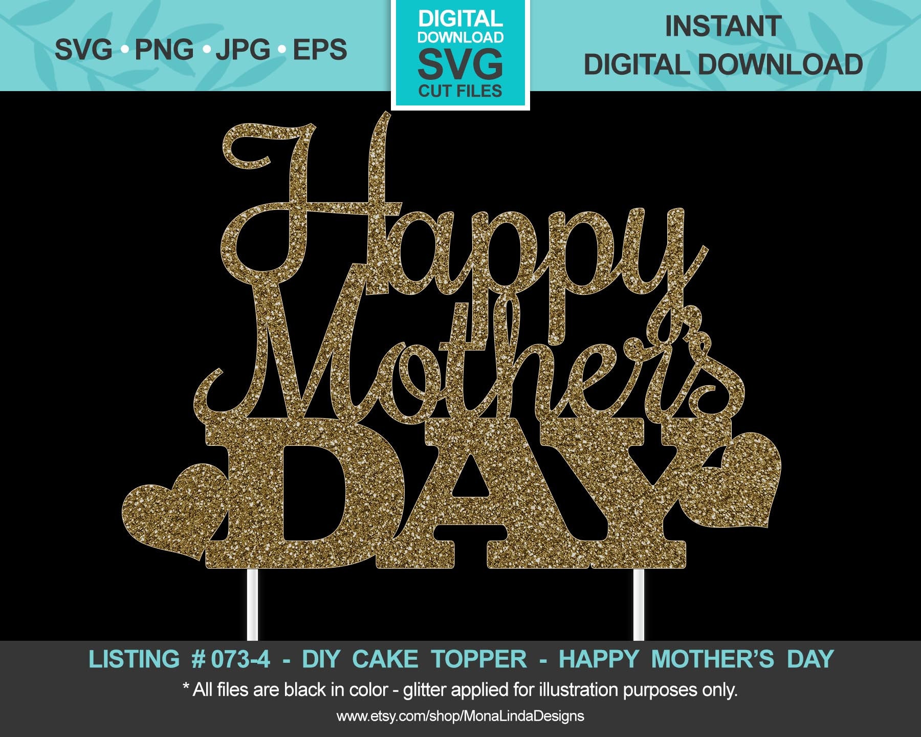 Happy Mother's Day SVG Cake Topper Archivo de corte svg | Etsy