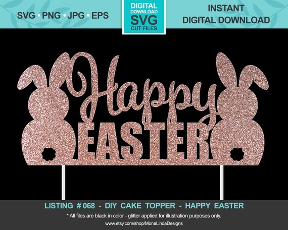 Download Happy Easter Svg Cake Topper Easter Svg Cut File Cake Etsy