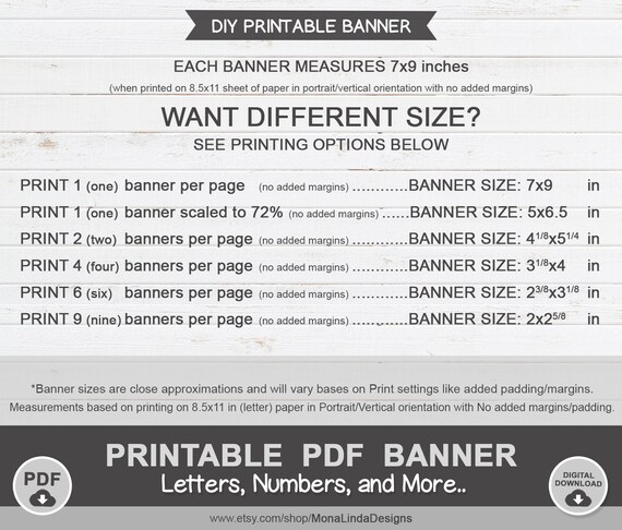 Printable Pdf Banner Red And White Printable Pdf Alphabet Etsy