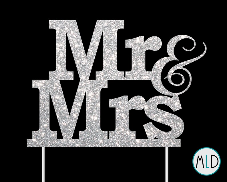 Mr and Mrs Cake Topper SVG Mr and Mrs Cake Topper Wedding