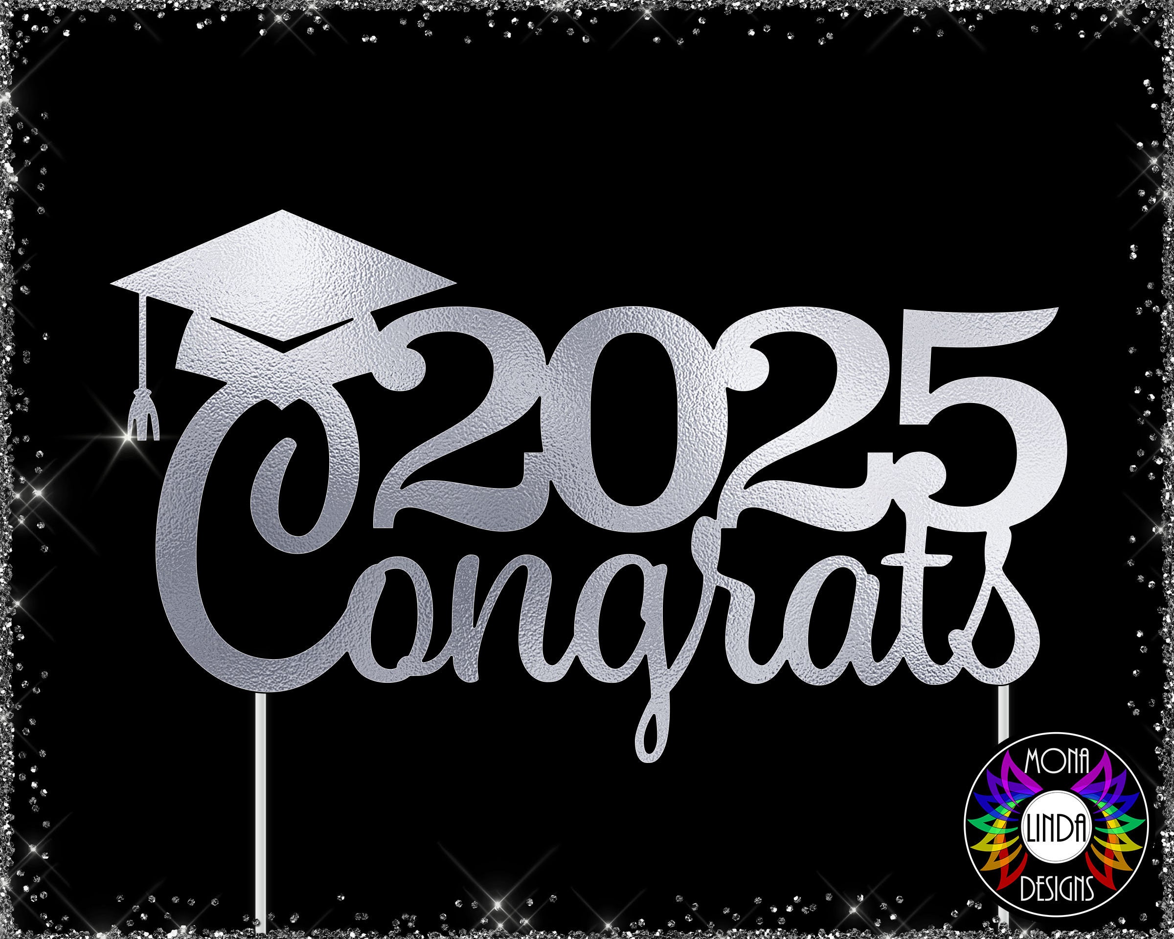 Cake Topper Congrats Grad 2025 SVG PNG DXF Cutting File Etsy Australia