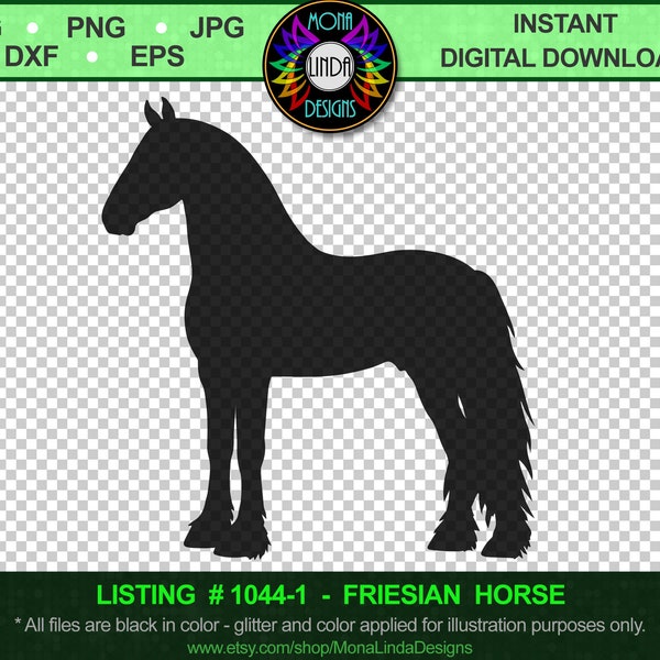 Friesian Decal SVG, Horse SVG, Horse Cut file, Silhouette, Cricut, Studio 3, svg, dxf, png jpg, eps, horse decal