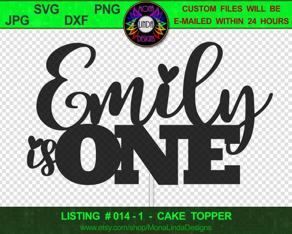 Download Custom Name One 1st Birthday Svg Cake Topper First Etsy