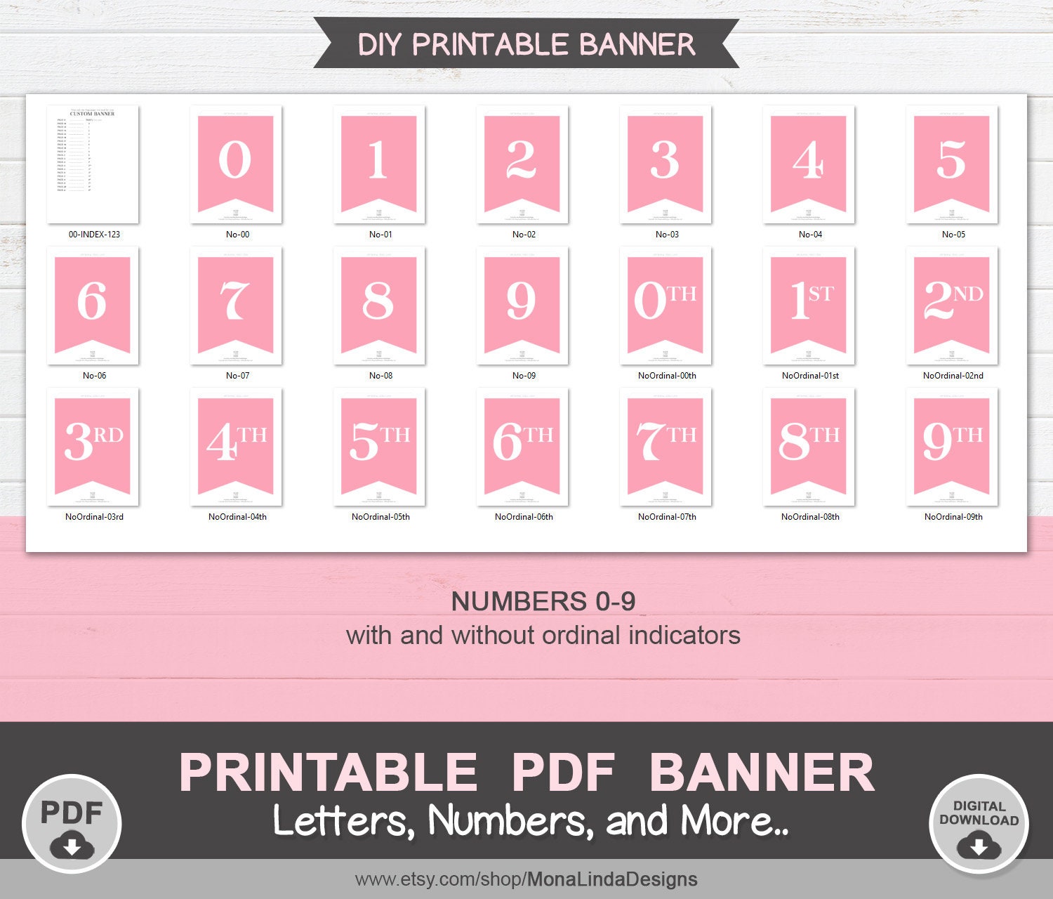 pink printable pdf bannerprintable alphabet letter etsy