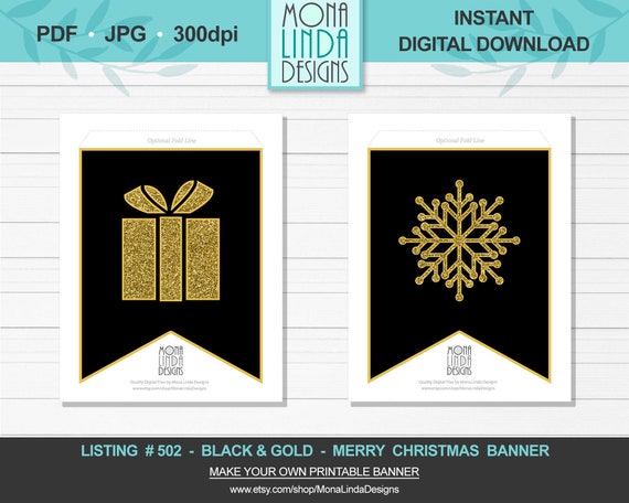 printable merry christmas banner diy swallowtail christmas etsy