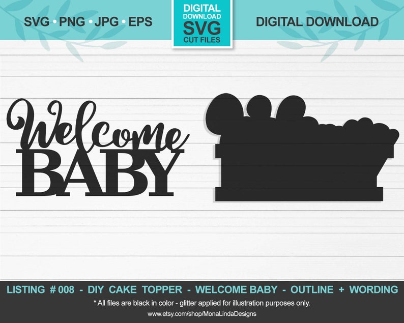 Download Welcome Baby Outline SVG Cake and Cupcake Topper Baby | Etsy