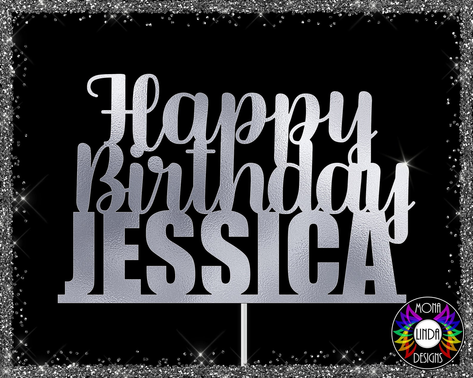 Happy Birthday Jessica Cake Topper SVG PNG DXF Cutting Etsy Canada