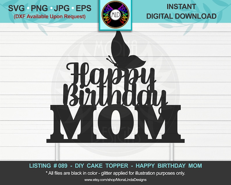 Download Happy Birthday Mom SVG Cake Topper Birthday svg cut file ...