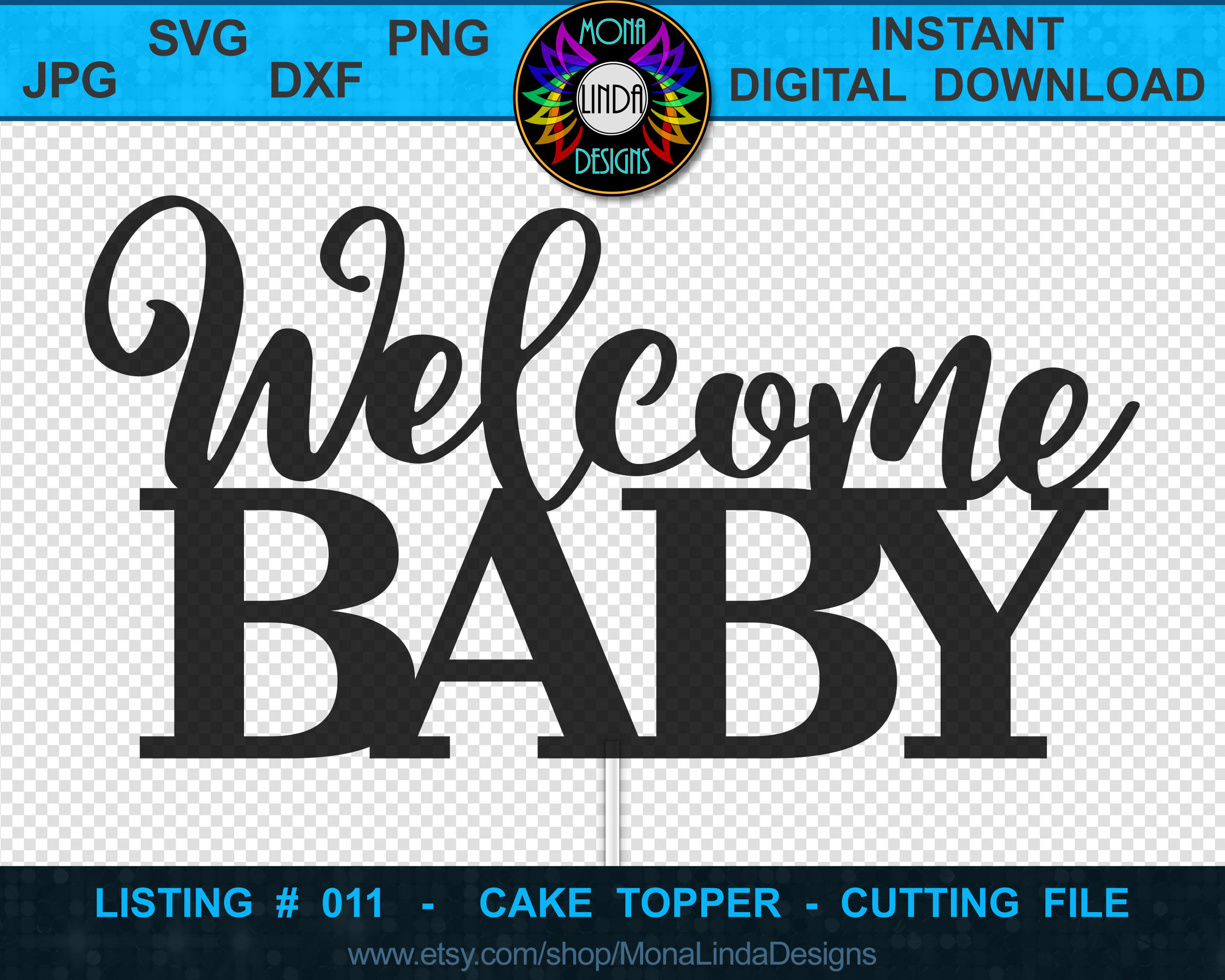 Bienvenido bebé SVG Cupcake / Cake Topper Baby Shower svg Etsy