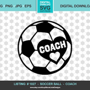 Soccer Ball SVG voor COACH, sport, instant digitale download, silhouet, Cricut, Studio. 3, DIY