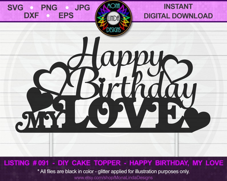 Download Happy Birthday My Love SVG Cake Topper Birthday cut file ...