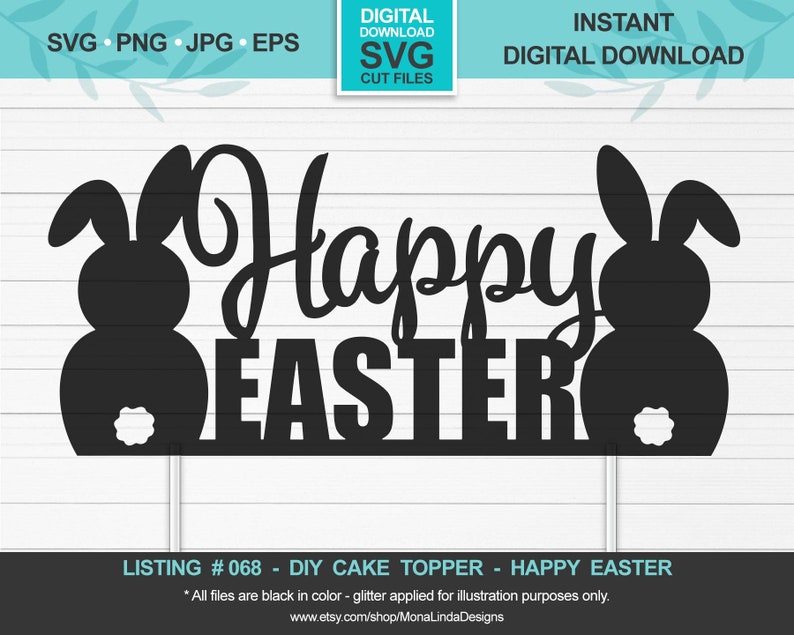 Download Happy Easter SVG Cake Topper Easter svg cut file cake | Etsy
