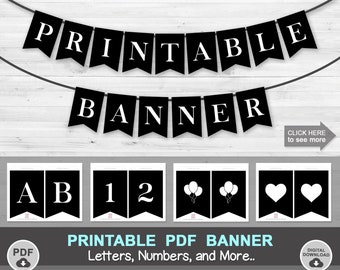 printable pdf banner printable alphabet letter banner etsy