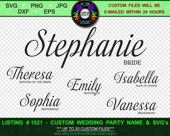 Download Custom Bridal Party Name And Title Svg Cut File Bride Etsy