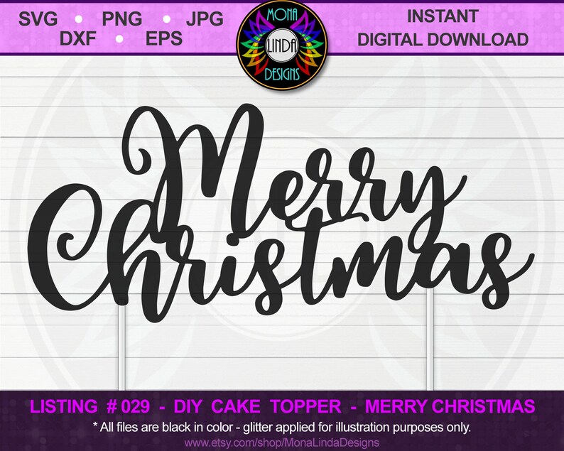Download Merry Christmas SVG Cake Topper diy Christmas cake topper ...