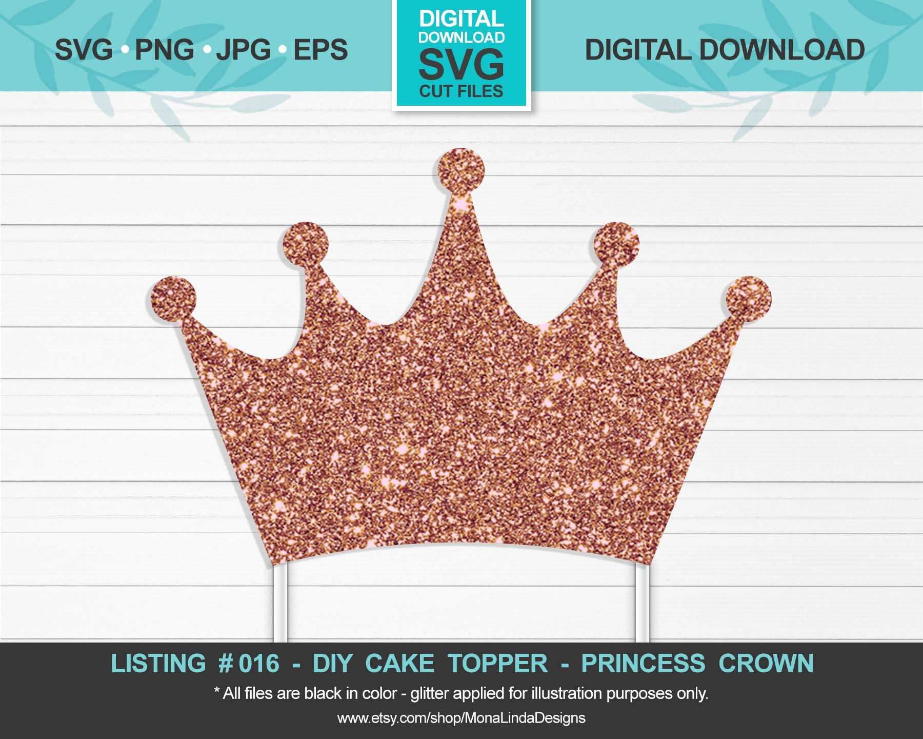 Crown Princess Cake Topper – Z Create Design