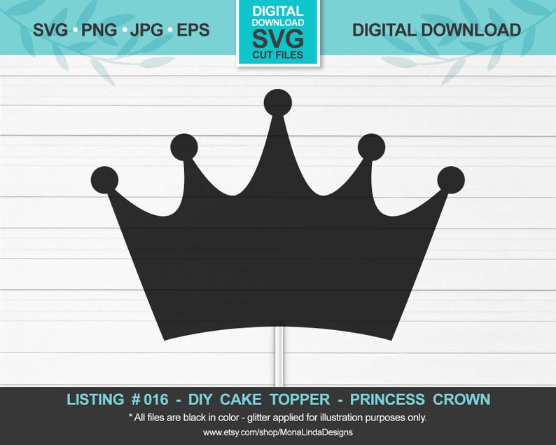 Download Princess Crown Cake Topper SVG Cupcake/Cake Topper | Etsy