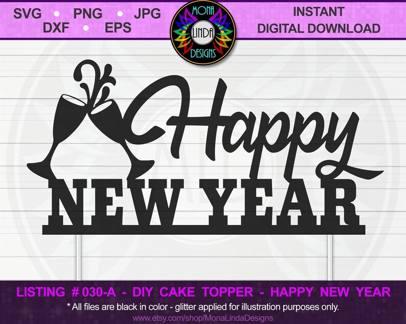 Download Happy New Year SVG Cake Topper diy New Year cake topper ...