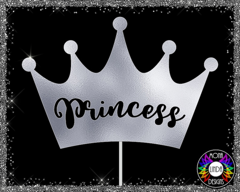 Cake Topper Princess Crown SVG File Birthday Topper Etsy