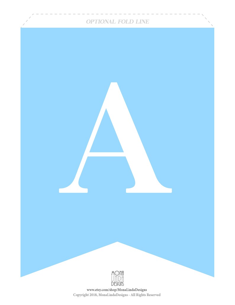 baby blue printable pdf bannerprintable alphabet letter etsy