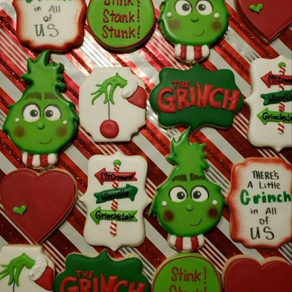 Grinch Christmas Cookies Etsy