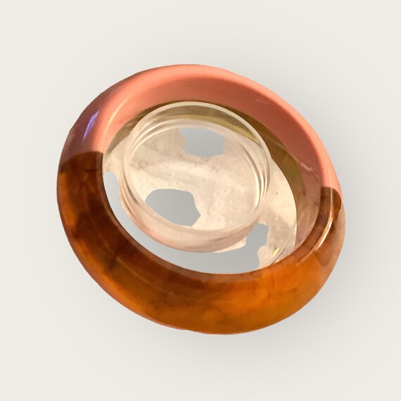 Pink And Tortoise Shell Lucite Bangle - image 4