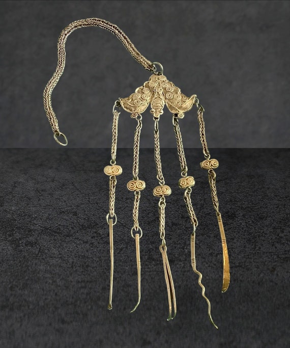 Stunning Qing Dynasty Opium Tool Chatelaine - image 1