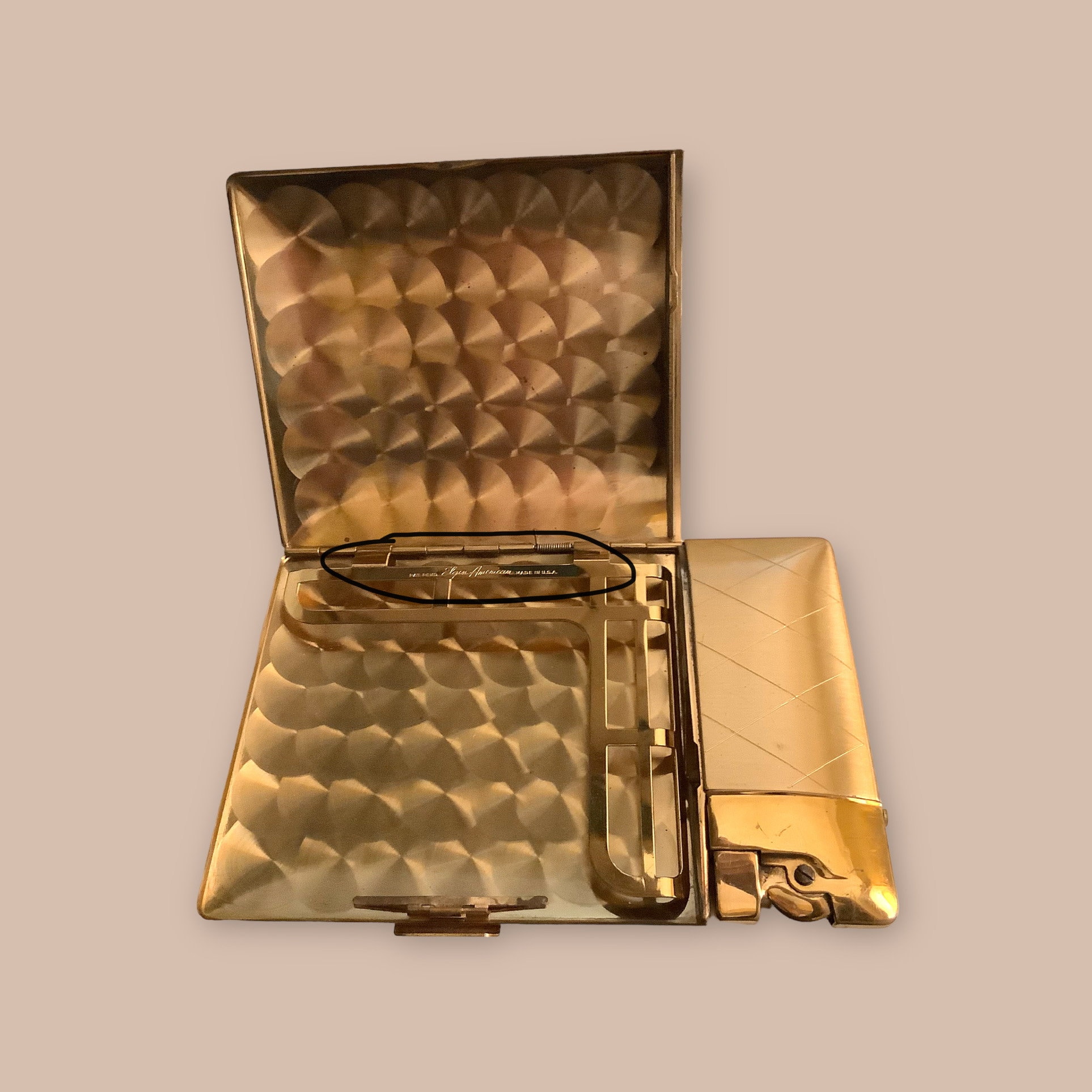 elgin american cigarette case Vintage Elgin American Magic Action Cigarette Case & Lighter