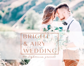 40 Bright and Airy Wedding DESKTOP Lightroom Presets,  Professional Photography Presets