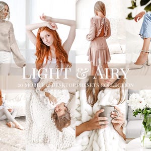 20 Light and Airy Lightroom Preset Bundle for Influencer Mobile and Desktop, Trendy   Presets for photographers and bloggers