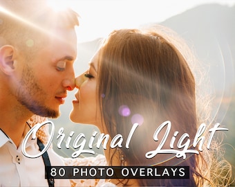80 Original Light Photo Overlays, JPEG Overlays for Photoshop