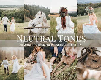 Neutral Tones Lightroom Presets: Mobile & Desktop, 20 Preset Bundle