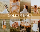 Golden Hour Lightroom Mobile Presets: Mobile & Desktop Photo Filter, Digital Download Bundle