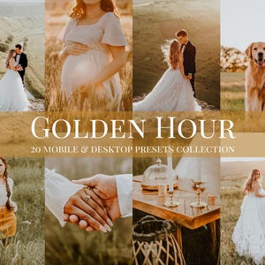 Golden Hour Lightroom Mobile Presets: Mobile & Desktop Photo Filter, Digital Download Bundle