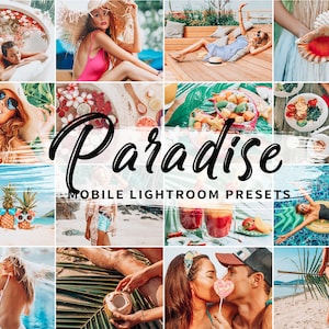 4 Mobile Lightroom Presets Paradise, Mobile Travel Lightroom Presets, Instagram Blogger Presets, Summer Presets