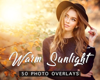 50 Warm Sunlight Photo Overlays for Photoshop (JPEG)