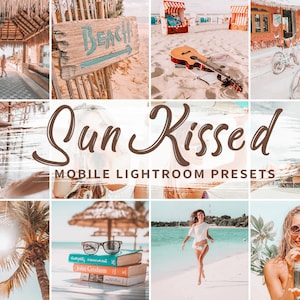 4 Mobile Lightroom Presets Sun kissed, Instagram Influencer Presets, Beach summer Presets for photo editing