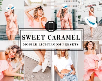 4 Mobile Lightroom Presets Caramel, Mobile Sweet Caramel  Presets, Instagram Blogger Presets, Summer preset