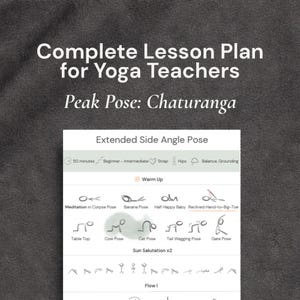Slow Flow Lesson Plan for Yoga Teachers Instant Download, Pre-Sequenced Full Yoga Class Plan, Vinyasa Power Restorative, Arm Balance