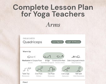 Pre-Sequenced Yoga Lesson Plan for Teachers | Arm-Focused Vinyasa Slow Flow Class | Instant Download PDF